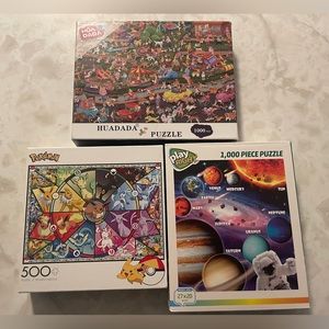 3 high quality puzzles! Pokémon, Space, Pet